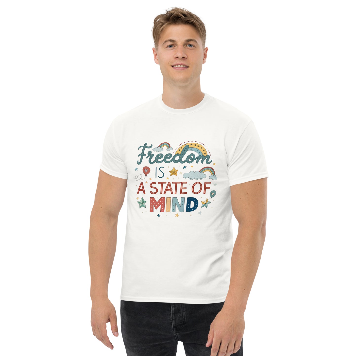 Freedom is a State of Mind - tee with print -RKM Inspiration - 84470213
