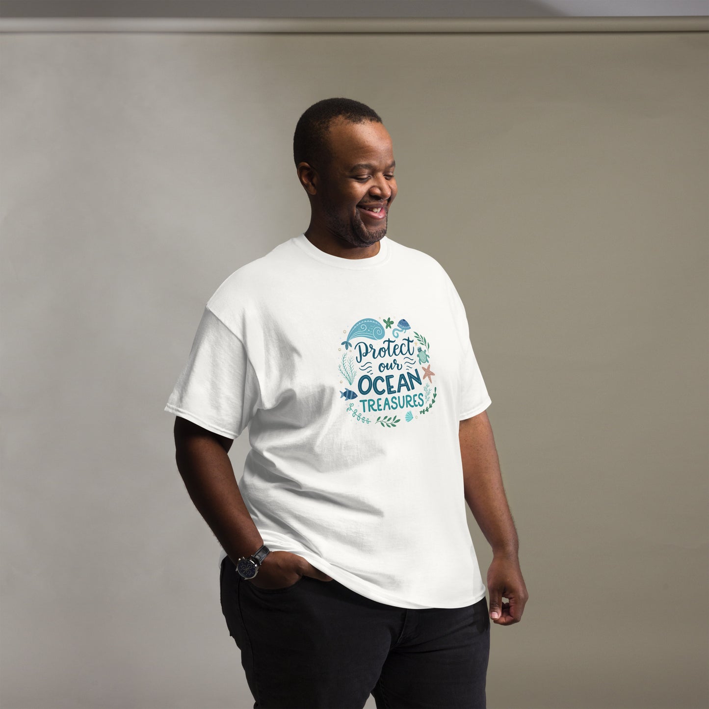 Protect Our Oceans - Unisex classic tee with print -RKM Inspiration - 84658040