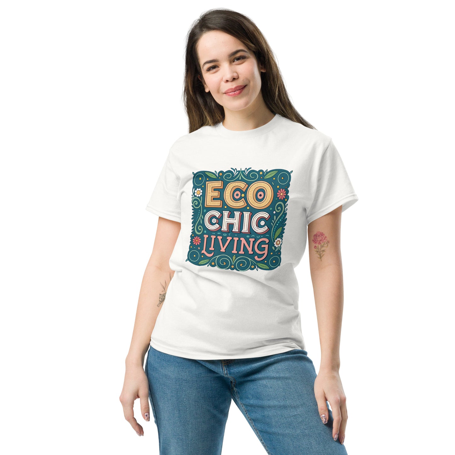 Eco Chic Living - Unisex classic tee with print -RKM Inspiration - 11612900
