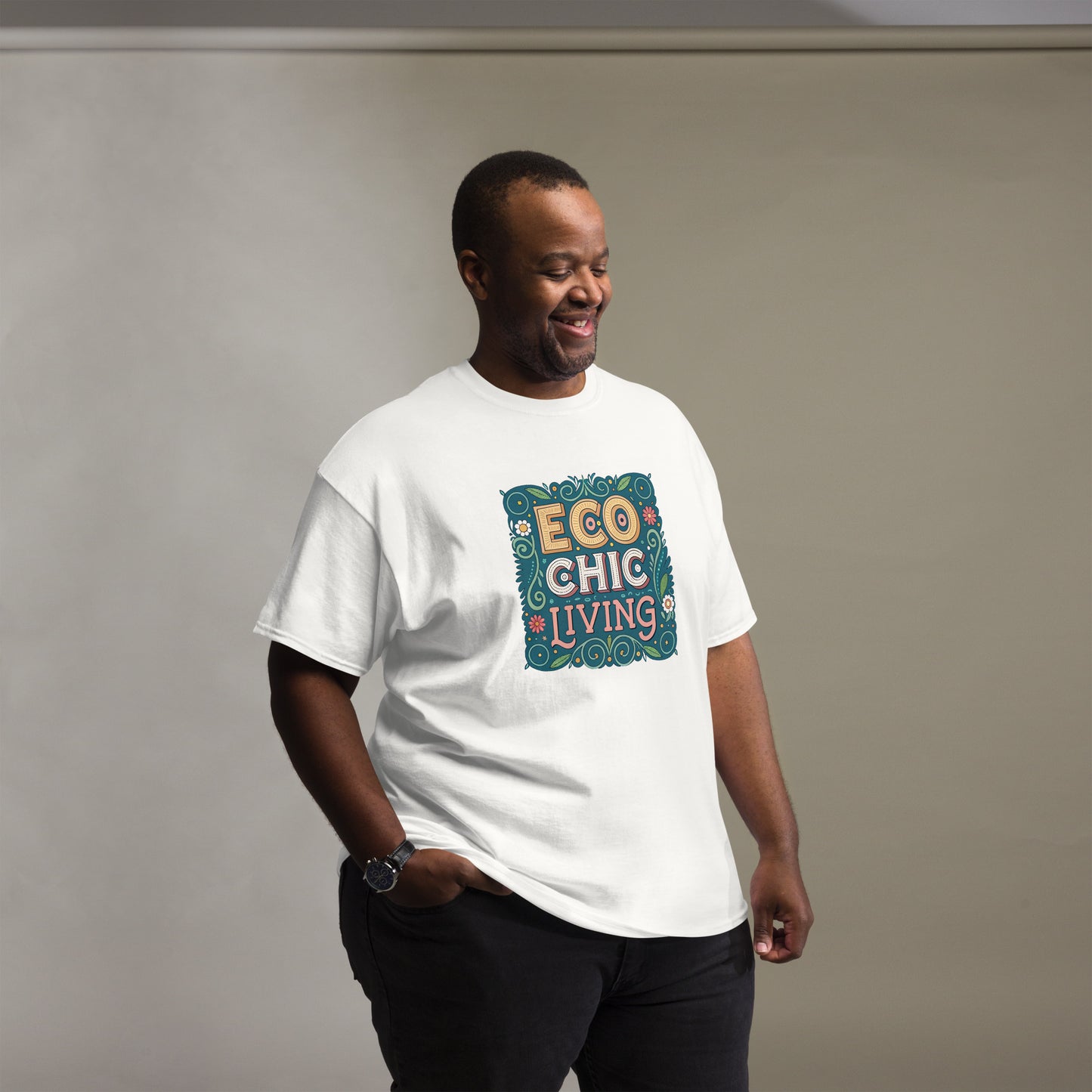 Eco Chic Living - Unisex classic tee with print -RKM Inspiration - 28442612
