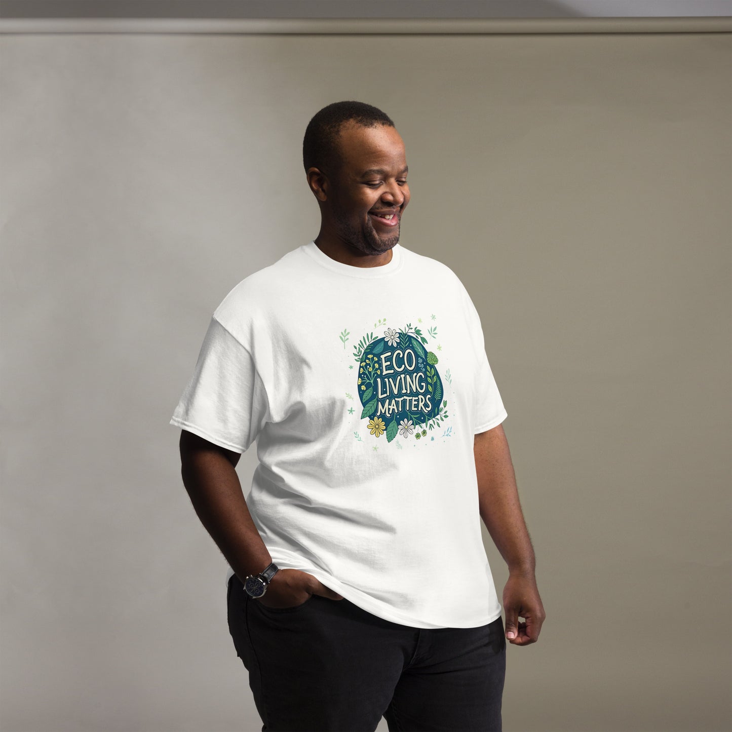 Eco Living Matters - Unisex classic tee with print -RKM Inspiration - 24849575