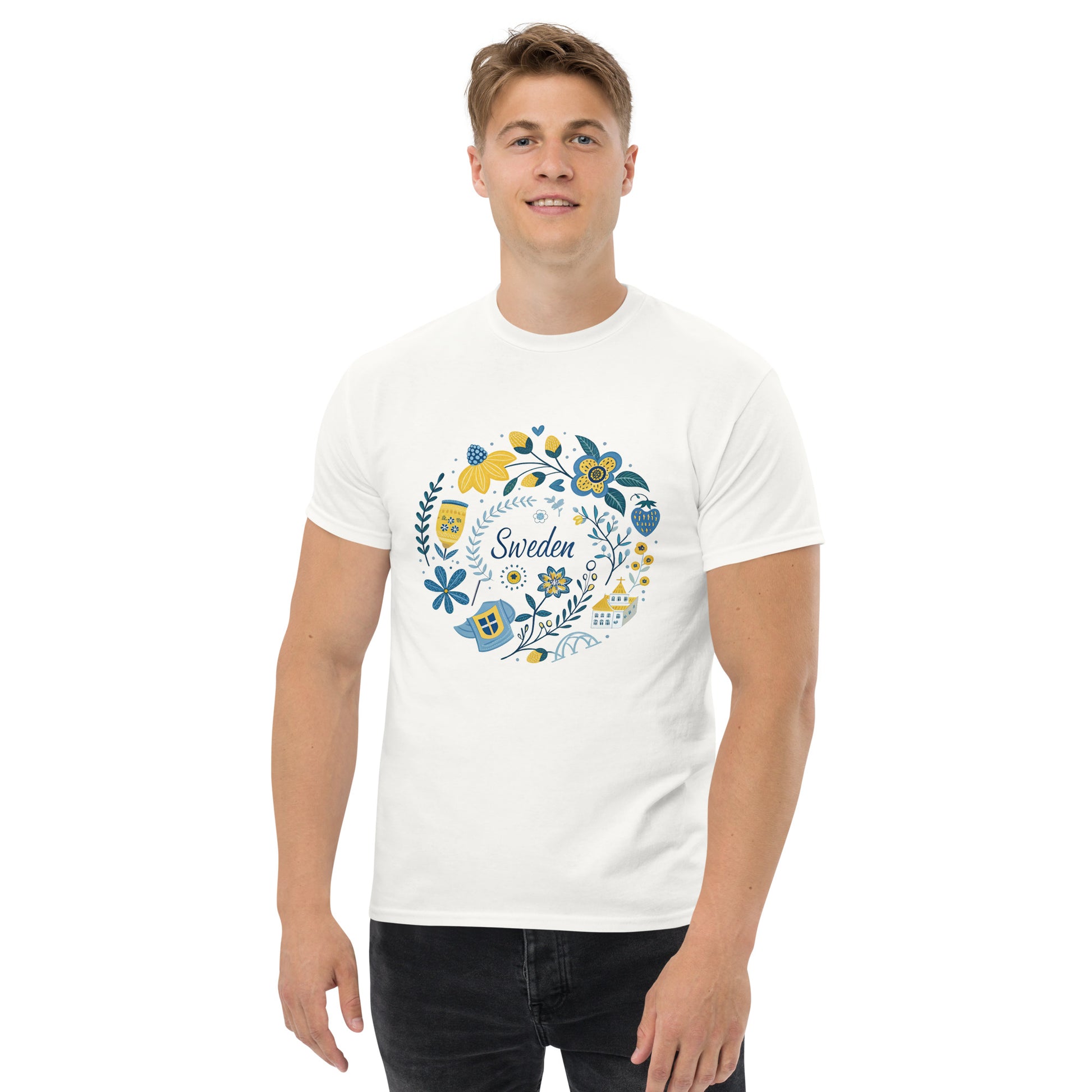 Sweden - Unisex classic tee with print -RKM Inspiration - 16915357