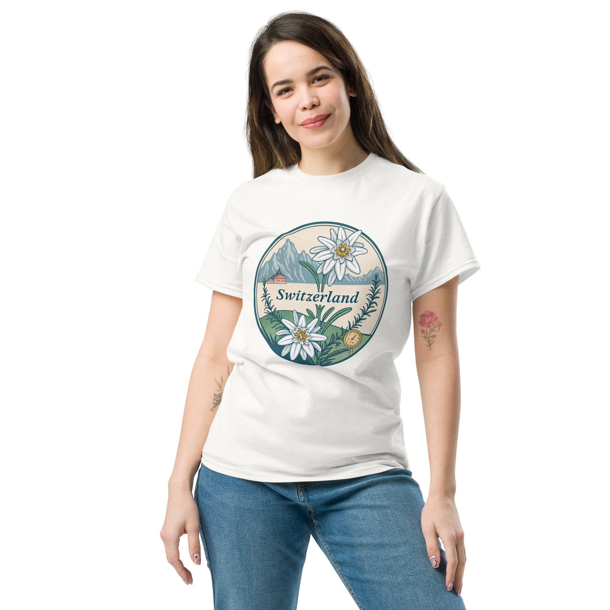 Switzerland - Unisex classic tee with print -RKM Inspiration - 92817218