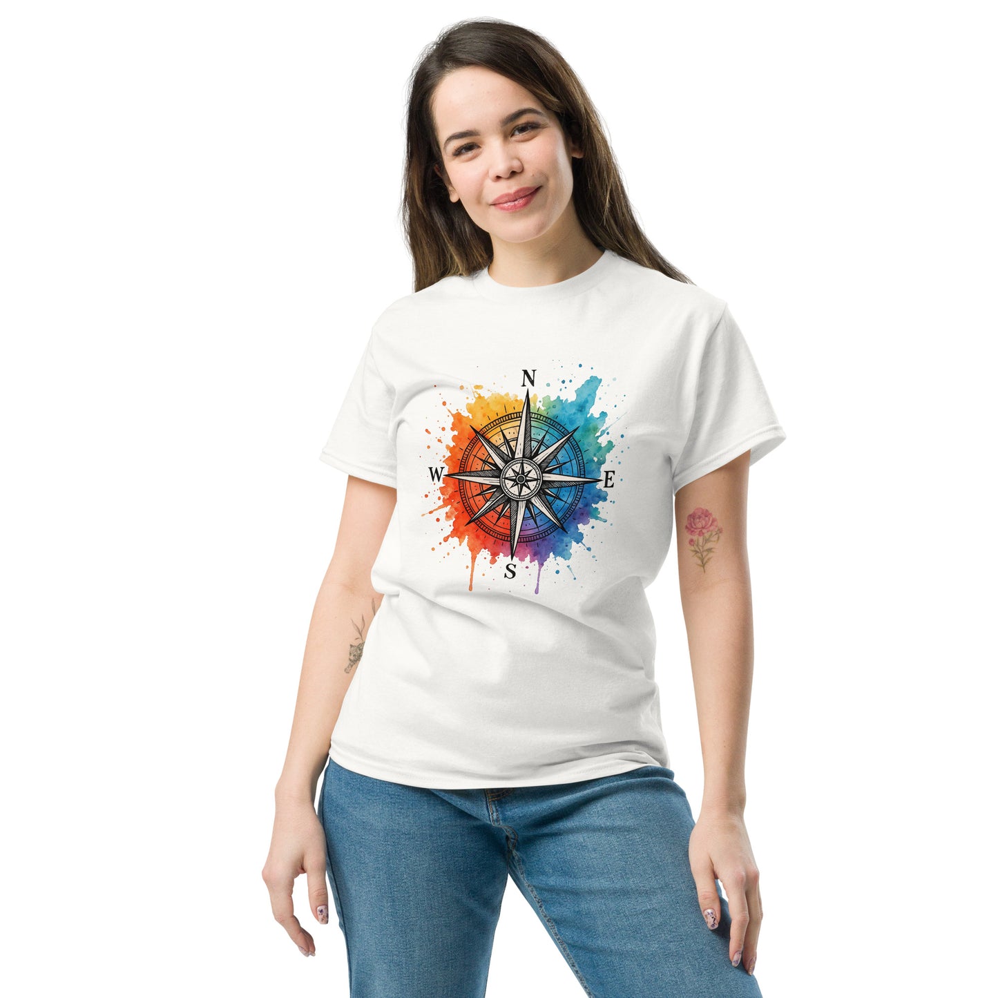 Compass - Unisex classic tee with print -RKM Inspiration - 40756959