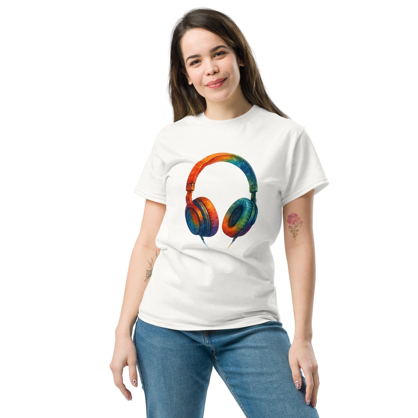 Headphones - Unisex classic tee with print -RKM Inspiration - 79537797