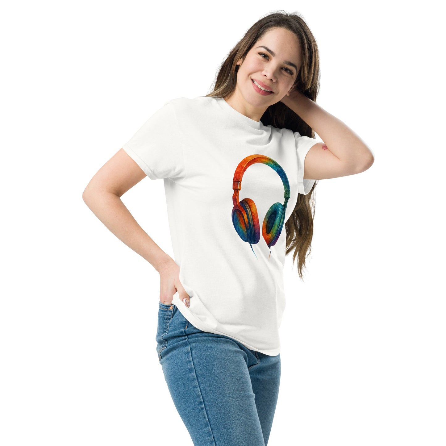 Headphones - Unisex classic tee with print -RKM Inspiration - 94537568