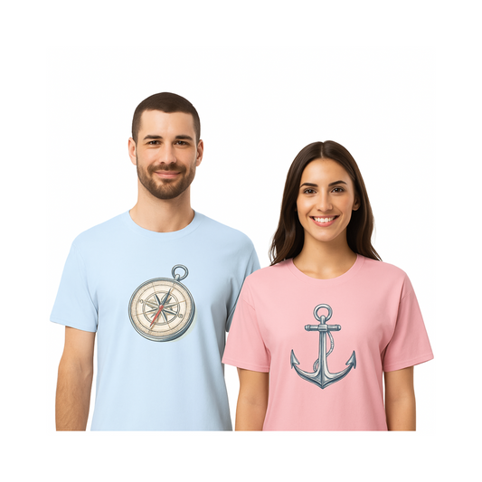 Compass and Anchor - Unisex classic tee with print