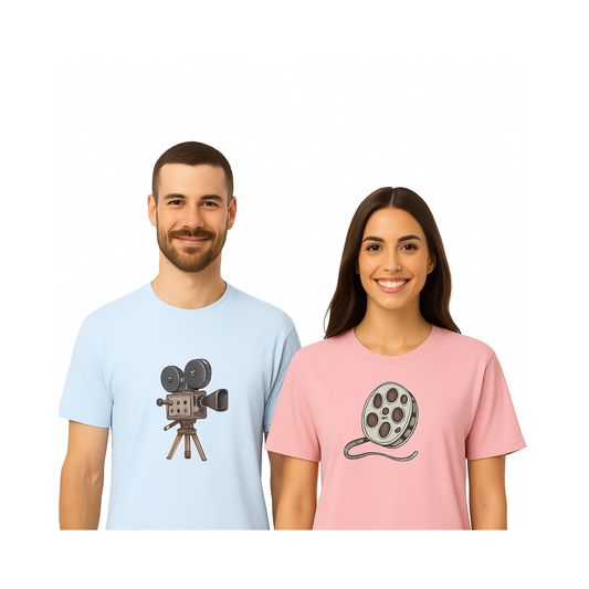 Camera and Movie - Unisex classic tee with print 1