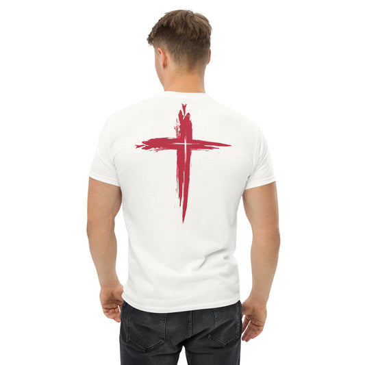 Unisex Classic Tee with Stylish Cross on the Back - 100% Cotton - RKM Inspiration  - 13059977
