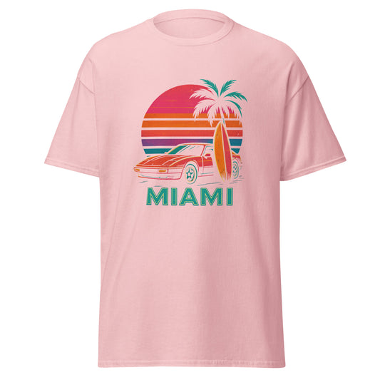 Retro Miami Tee - Trendy & Structured Look in 100% Cotton Unisex Shirt - RKM Inspiration  - 86746302