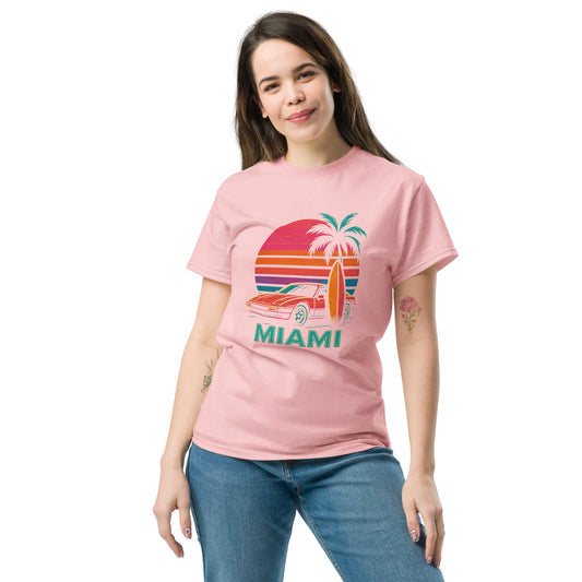 Retro Miami Tee - Trendy & Structured Look in 100% Cotton Unisex Shirt - RKM Inspiration  - 1138982