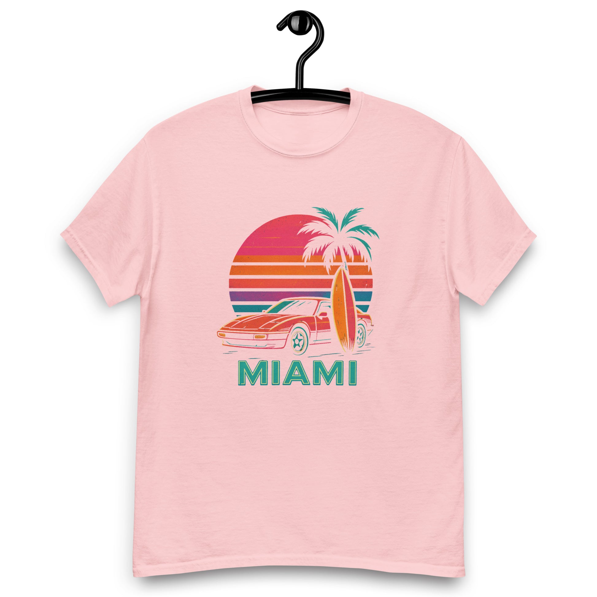 Retro Miami Tee - Trendy & Structured Look in 100% Cotton Unisex Shirt - RKM Inspiration  - 17734711