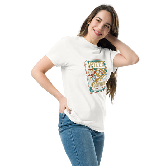 Retro Pizza Tee - Trendy Unisex Classic for Layered Streetwear - RKM Inspiration  - 86731582