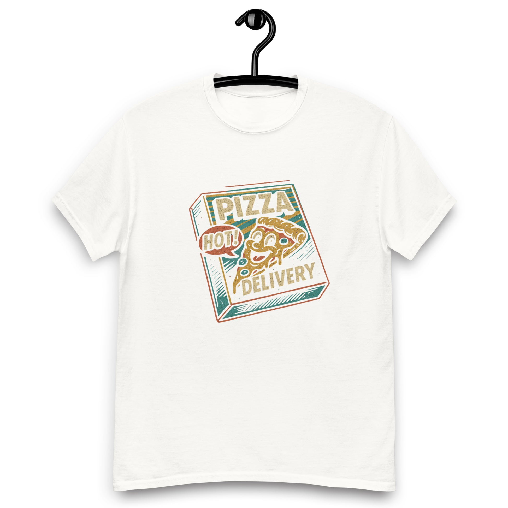 Retro Pizza Tee - Trendy Unisex Classic for Layered Streetwear - RKM Inspiration  - 48074087