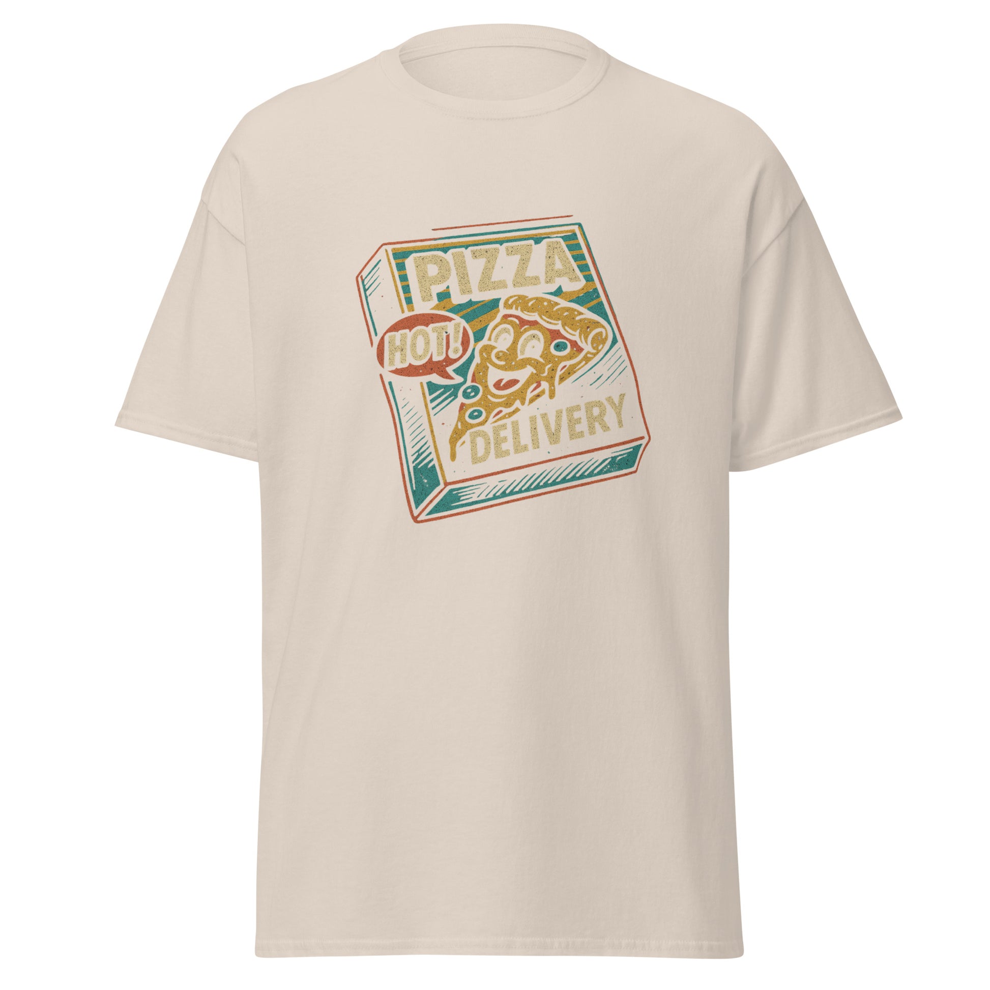 Retro Pizza Tee - Trendy Unisex Classic for Layered Streetwear - RKM Inspiration  - 60889341