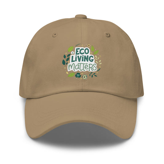 Eco Living Matters Dad Hat - Stylish, Eco-Friendly Adjustable Design -RKM Inspiration - 83709370