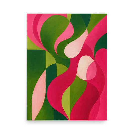 Swirls in Magenta and Green Poster Wall Art -RKM Inspiration - 56747603