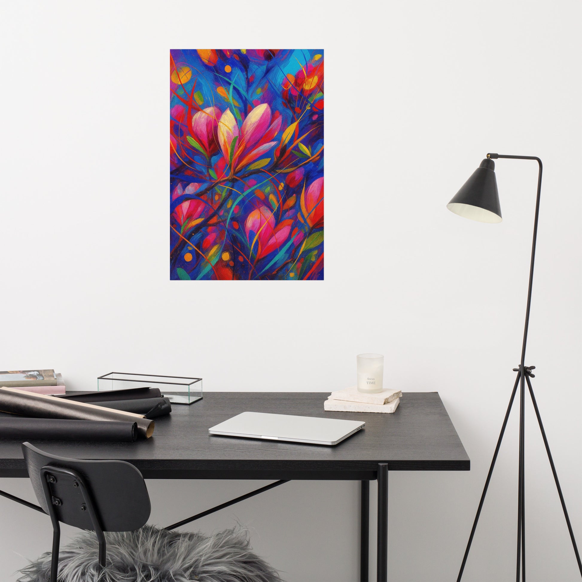 Petal Symphony in Electric Bloom - Poster  -RKM Inspiration - 27602351