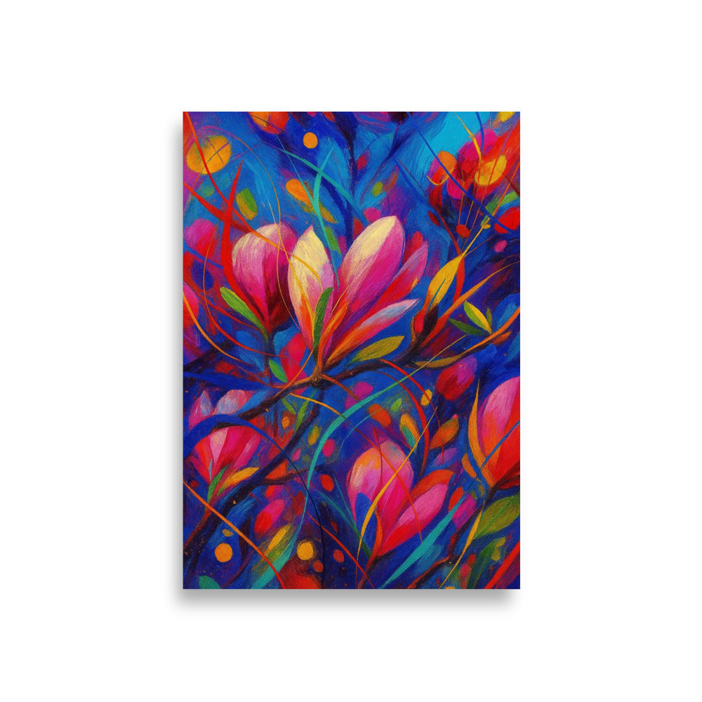 Petal Symphony in Electric Bloom - Poster  -RKM Inspiration - 5680307