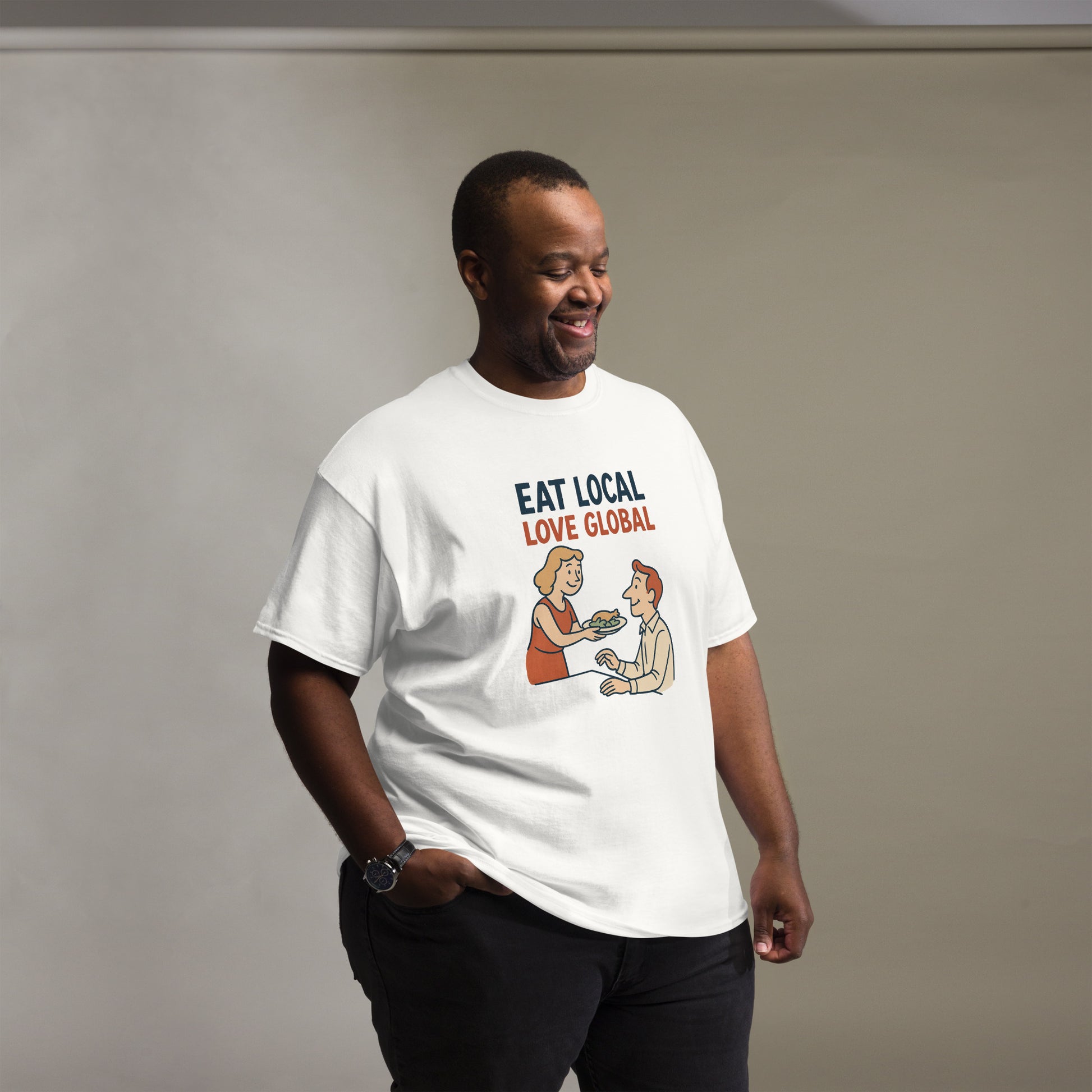 Eat Local, Love Global - Unisex classic tee -RKM Inspiration - 84819730