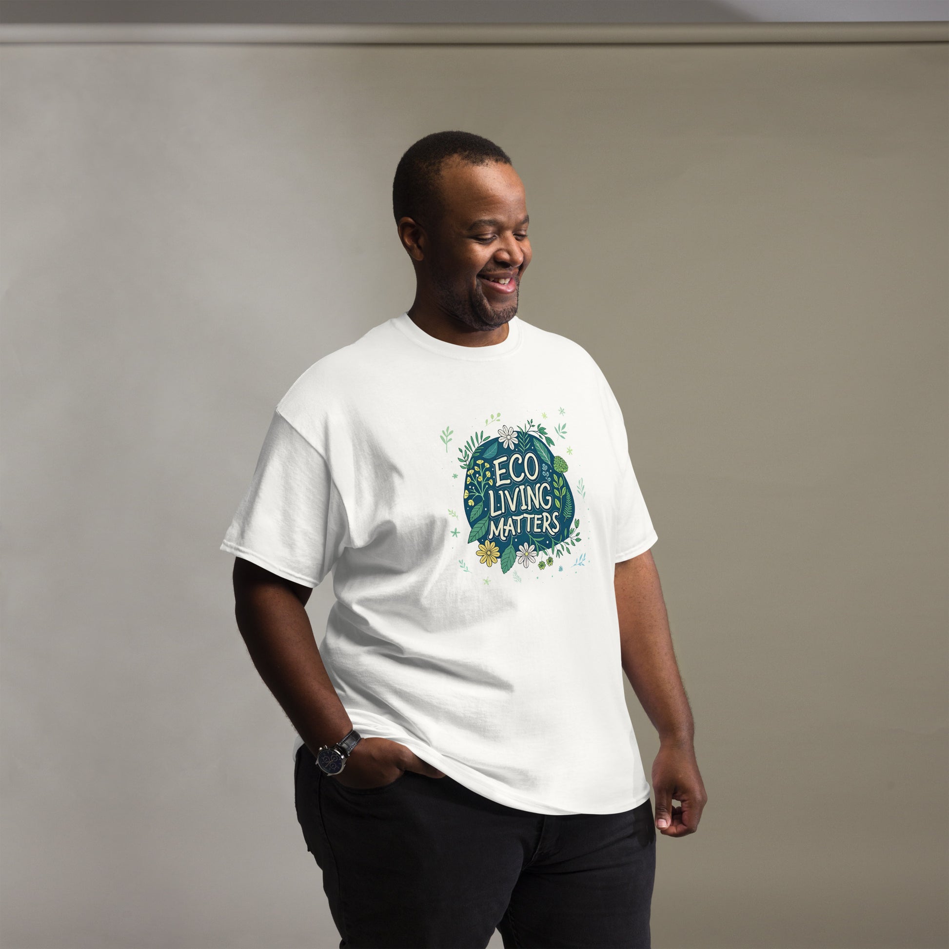 Eco Living Matters - Unisex classic tee with print -RKM Inspiration - 24849575