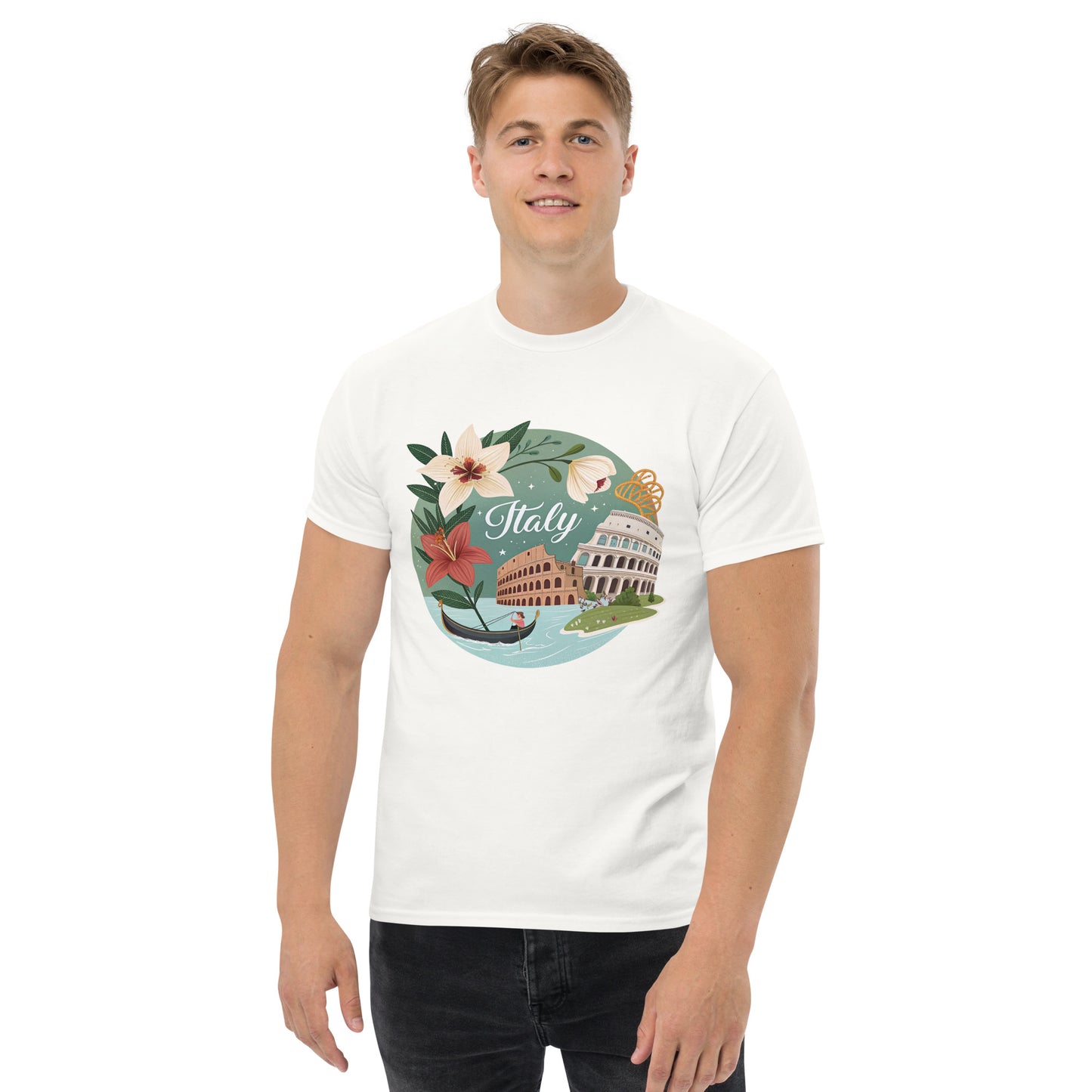 Italy - Unisex classic tee with print -RKM Inspiration - 3046597