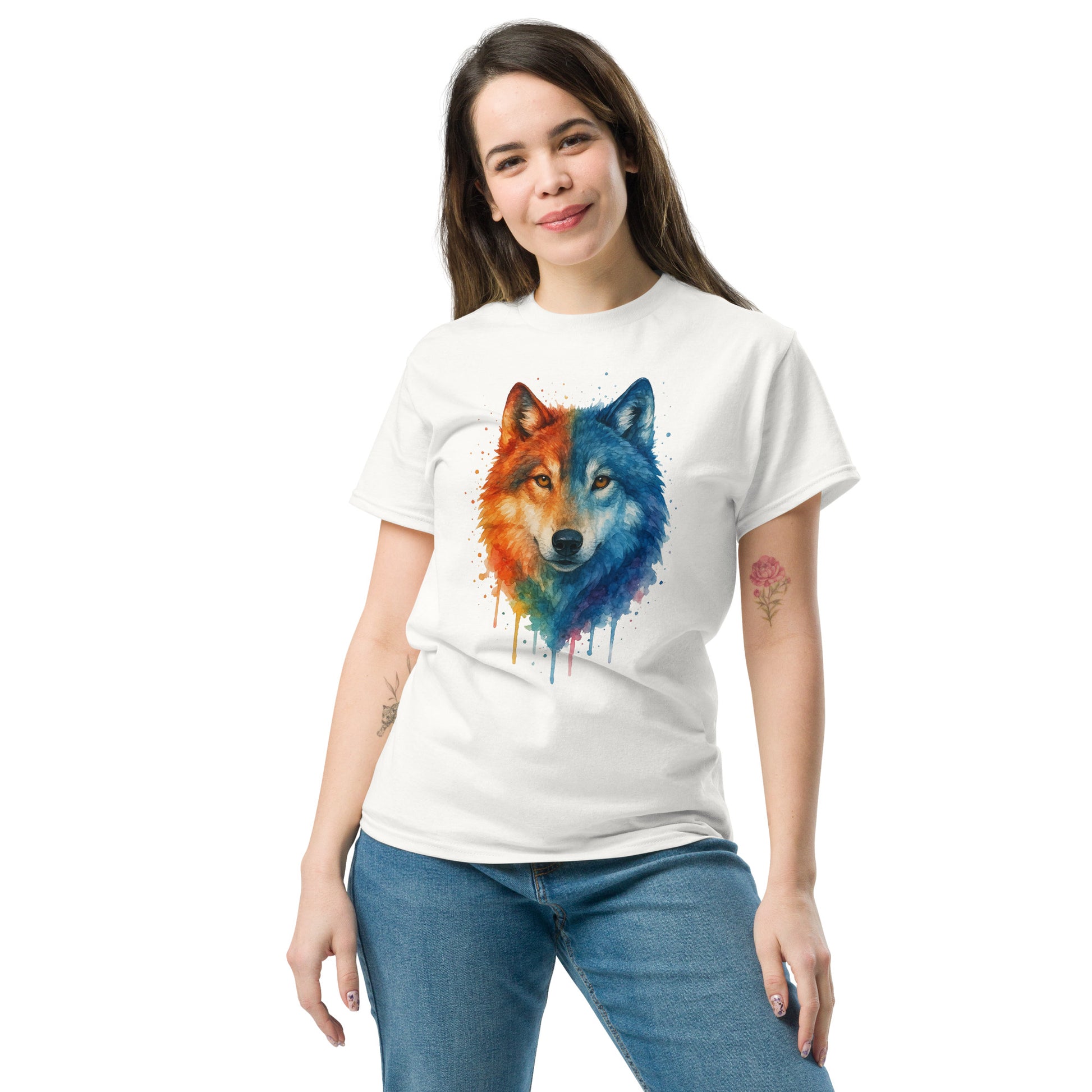 Wolf Unisex Tee - Trendy Cotton Shirt for Streetwear Style -RKM Inspiration - 70925446