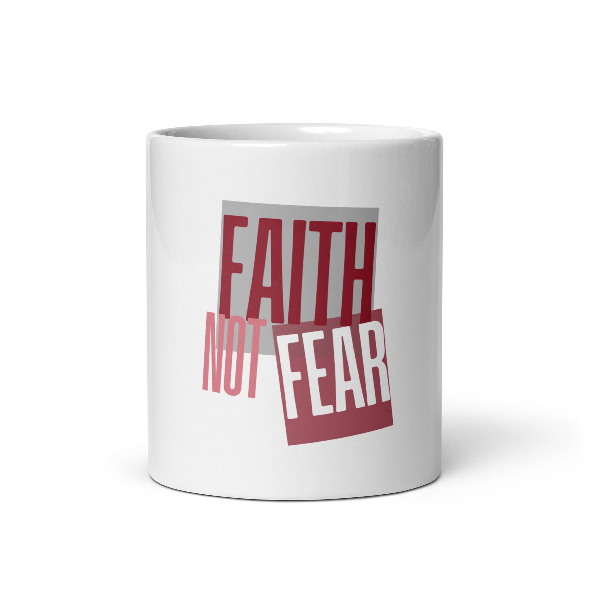 Faith No Fear Mug – Inspirational Christian Coffee Cup -RKM Inspiration - 6995535